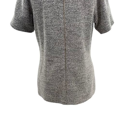 Lela Rose Boucle Short Sleeve Top Blouse Zip Back Wool Blend Gray Size 6 - Picture 9 of 12
